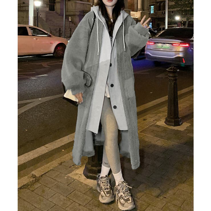 ボアロングパーカーレイヤード風ボアコート | SUNSHINE CLOSET | 詳細画像6 