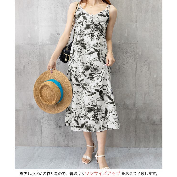 水墨画風キャミワンピース Vネックワンピ | SUNSHINE CLOSET | 詳細画像14 