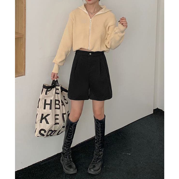 タックショートパンツウール風ワイドパンツ | SUNSHINE CLOSET | 詳細画像10 