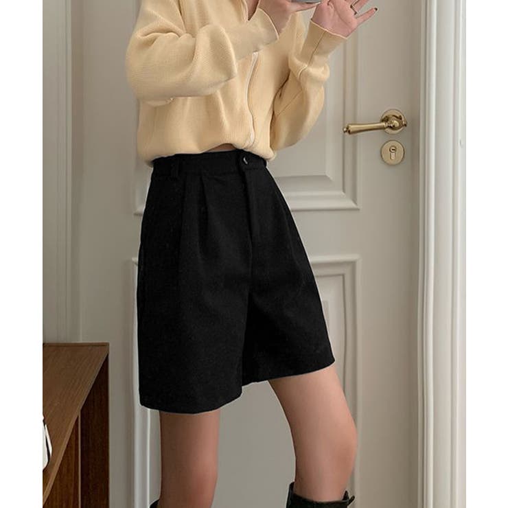 タックショートパンツウール風ワイドパンツ | SUNSHINE CLOSET | 詳細画像4 