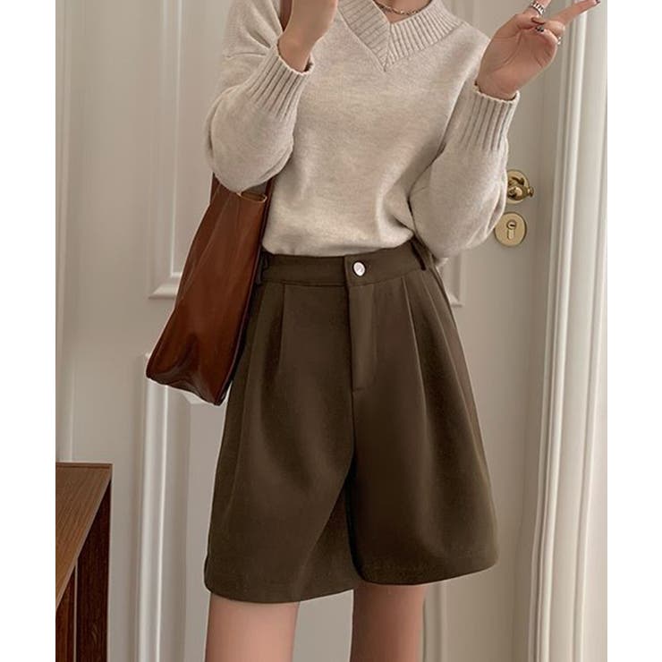 タックショートパンツウール風ワイドパンツ | SUNSHINE CLOSET | 詳細画像6 