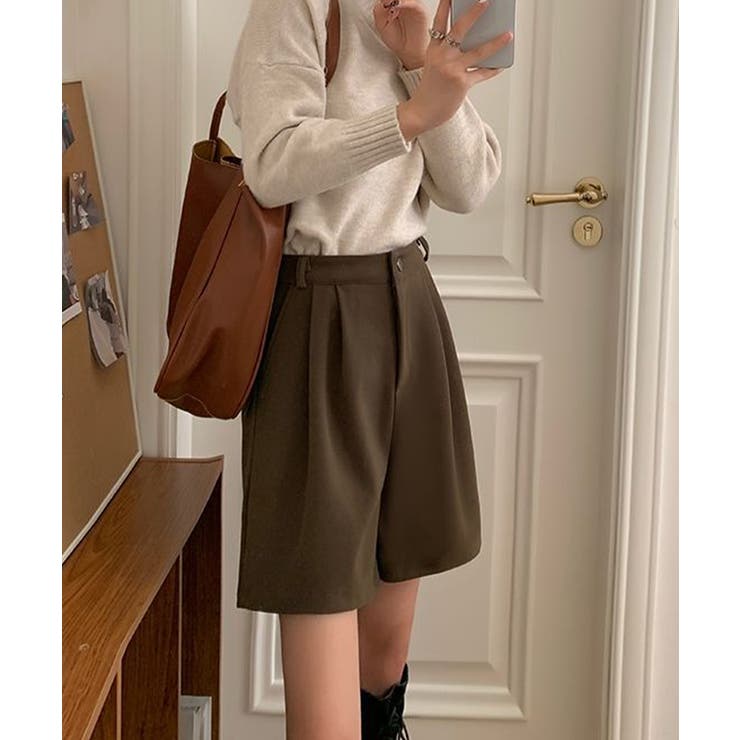 タックショートパンツウール風ワイドパンツ | SUNSHINE CLOSET | 詳細画像7 