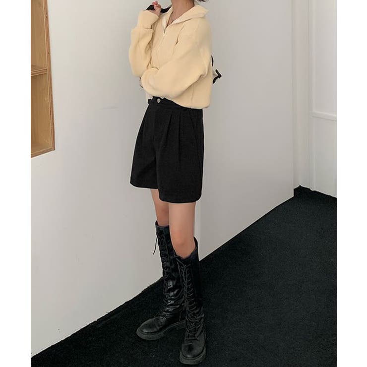 タックショートパンツウール風ワイドパンツ | SUNSHINE CLOSET | 詳細画像9 