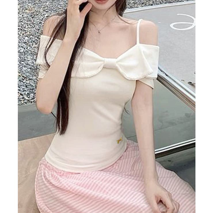 ビッグリボンオフショルカットソー 韓国風 きれいめトップス | SUNSHINE CLOSET | 詳細画像11 