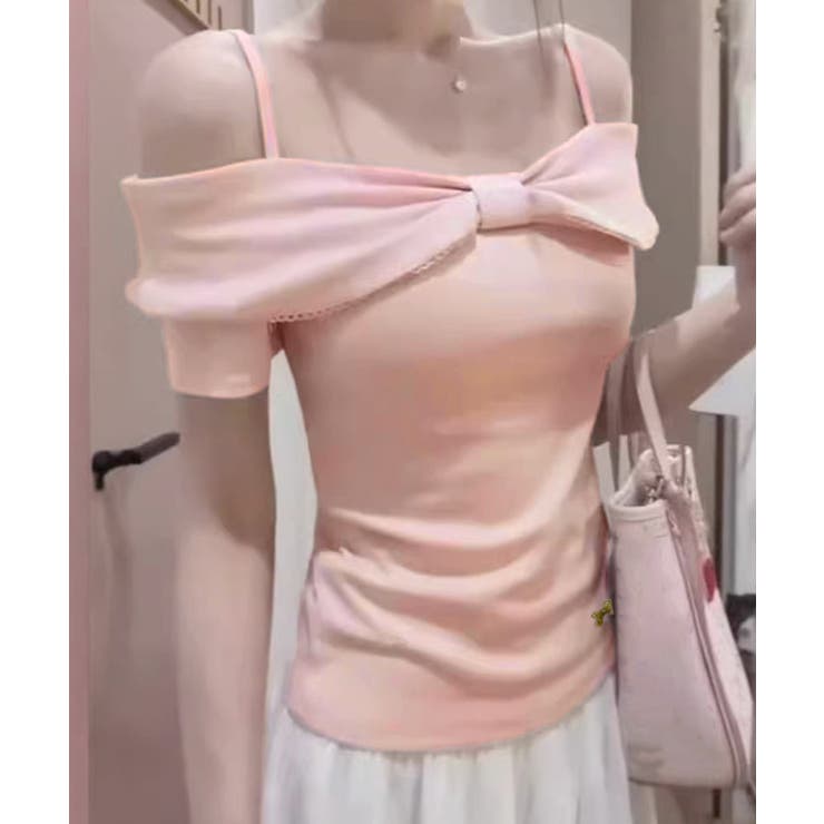 ビッグリボンオフショルカットソー 韓国風 きれいめトップス | SUNSHINE CLOSET | 詳細画像12 