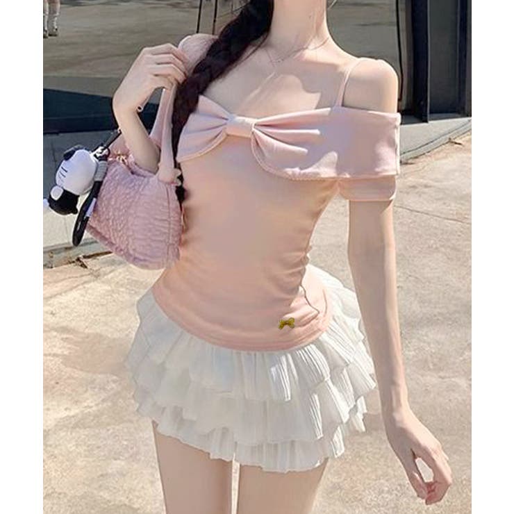 ビッグリボンオフショルカットソー 韓国風 きれいめトップス | SUNSHINE CLOSET | 詳細画像15 
