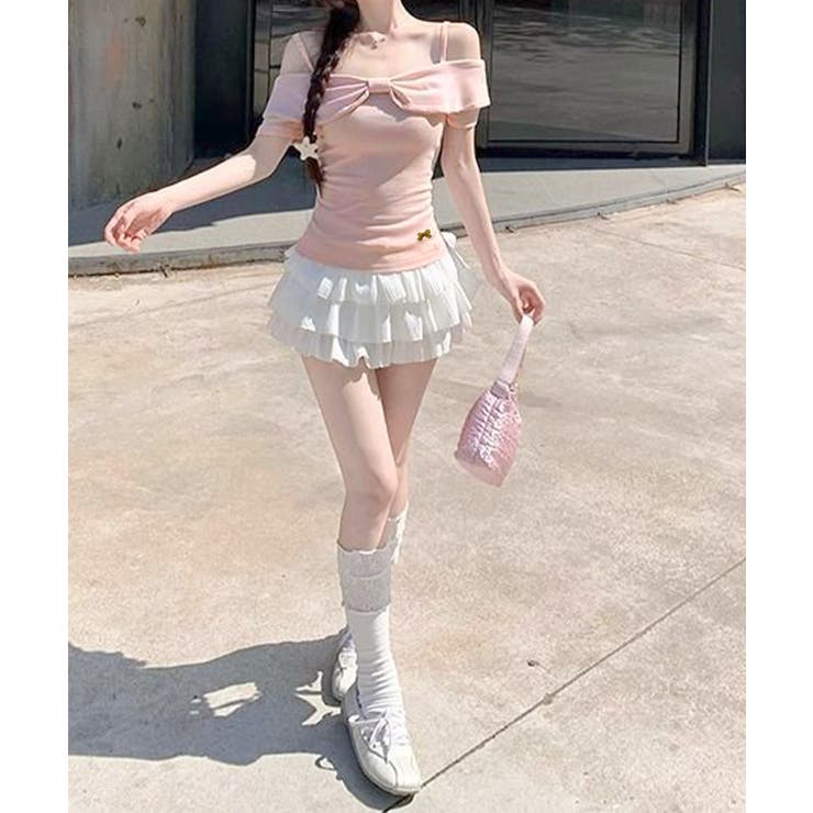 ビッグリボンオフショルカットソー 韓国風 きれいめトップス | SUNSHINE CLOSET | 詳細画像16 
