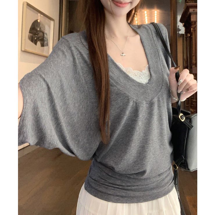 VネックTシャツ レースキャミソール単品 | SUNSHINE CLOSET | 詳細画像3 