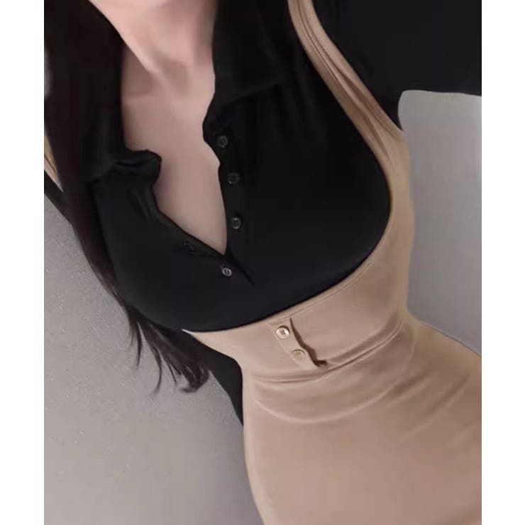 大人可愛いレディースノースリーブロングワンピース細身 韓国風きれいめカジュアル … | SUNSHINE CLOSET | 詳細画像10 
