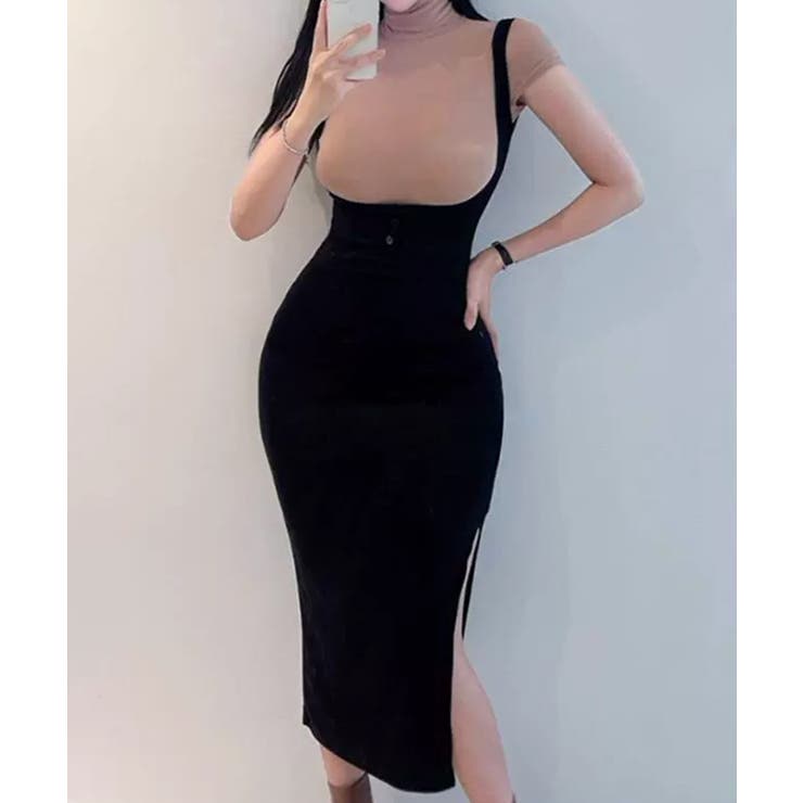 大人可愛いレディースノースリーブロングワンピース細身 韓国風きれいめカジュアル … | SUNSHINE CLOSET | 詳細画像6 