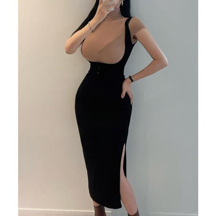 大人可愛いレディースノースリーブロングワンピース細身 韓国風きれいめカジュアル … | SUNSHINE CLOSET | 詳細画像7 