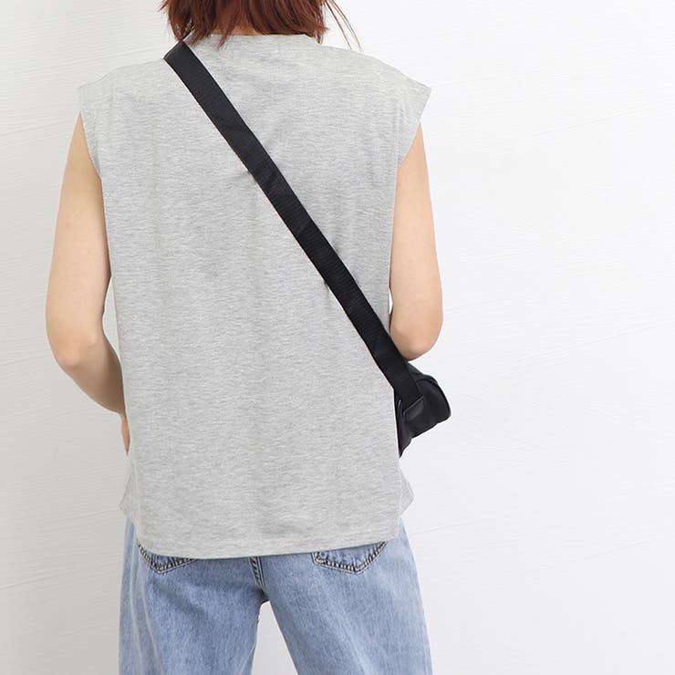 ノースリーブ tシャツ レディースロゴt[品番：AGCW0002325