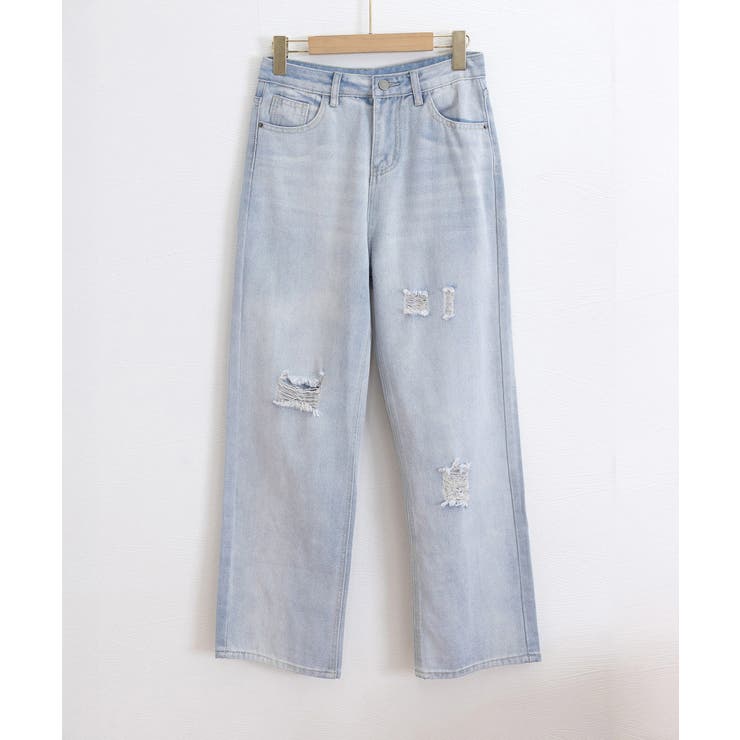 ダメージデニムパンツハイウエストジーパン | SUNSHINE CLOSET | 詳細画像16 