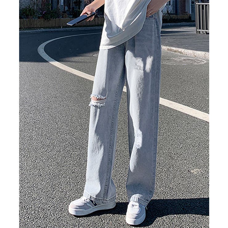 ダメージデニムパンツハイウエストジーパン | SUNSHINE CLOSET | 詳細画像7 