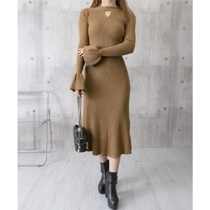 キーホールネックリブニットワンピース秋冬 | SUNSHINE CLOSET | 詳細画像18 