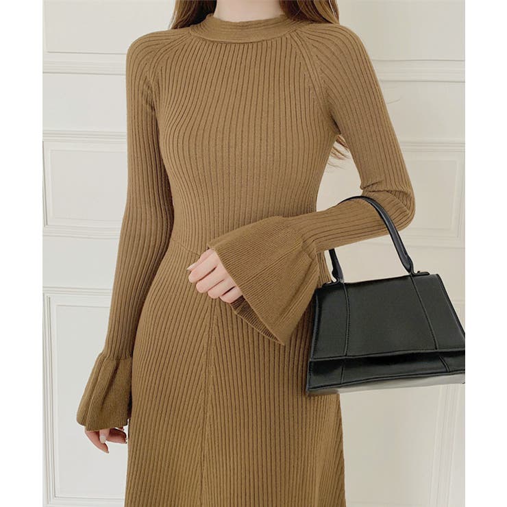 キーホールネックリブニットワンピース秋冬 | SUNSHINE CLOSET | 詳細画像4 