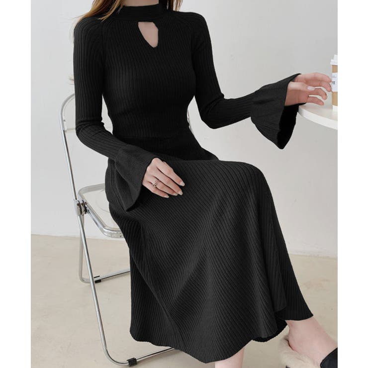 キーホールネックリブニットワンピース秋冬 | SUNSHINE CLOSET | 詳細画像8 