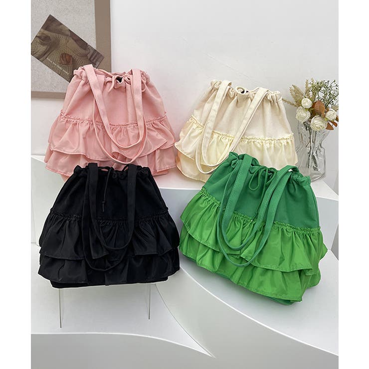 ティアードフリルトートバッグ キャンバス | SUNSHINE CLOSET | 詳細画像15 