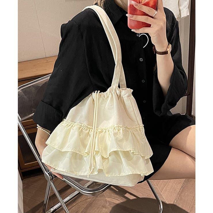 ティアードフリルトートバッグ キャンバス | SUNSHINE CLOSET | 詳細画像3 