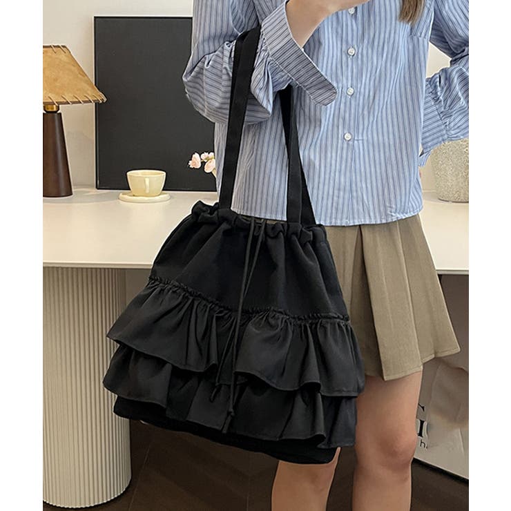 ティアードフリルトートバッグ キャンバス | SUNSHINE CLOSET | 詳細画像4 