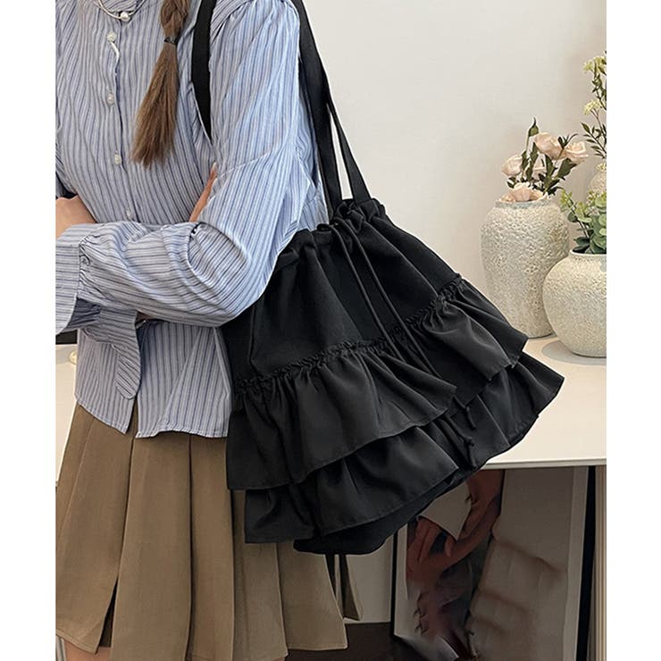 ティアードフリルトートバッグ キャンバス | SUNSHINE CLOSET | 詳細画像5 