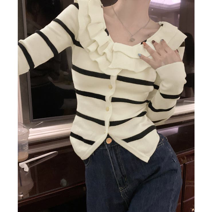 フリルニットトップス オフショルダー秋服 | SUNSHINE CLOSET | 詳細画像18 