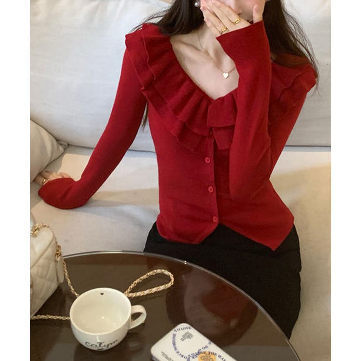 フリルニットトップス オフショルダー秋服 | SUNSHINE CLOSET | 詳細画像21 