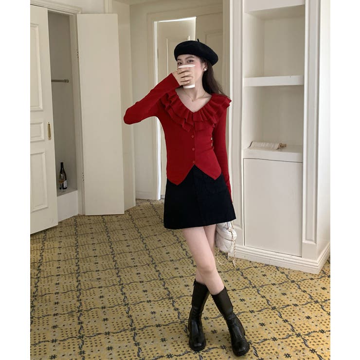 フリルニットトップス オフショルダー秋服 | SUNSHINE CLOSET | 詳細画像23 