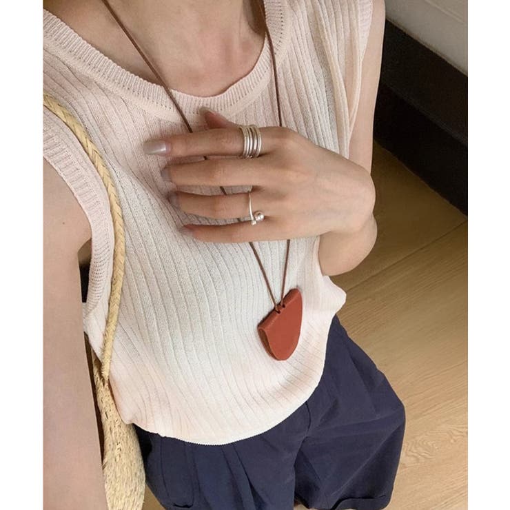 前後2WAYリブニット ノースリーブトップス レディース | SUNSHINE CLOSET | 詳細画像1 