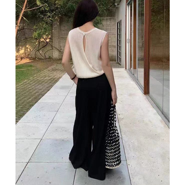 前後2WAYリブニット ノースリーブトップス レディース | SUNSHINE CLOSET | 詳細画像4 