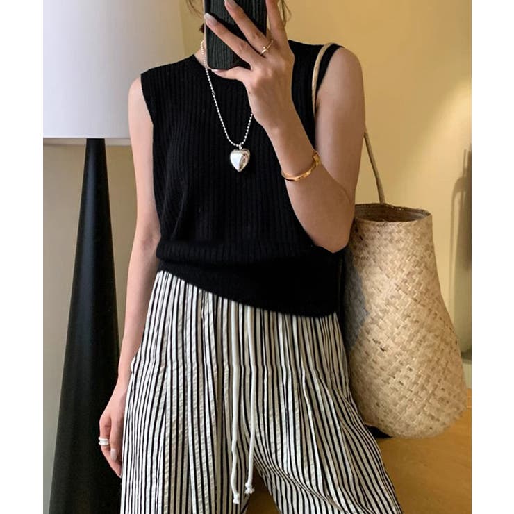 前後2WAYリブニット ノースリーブトップス レディース | SUNSHINE CLOSET | 詳細画像5 