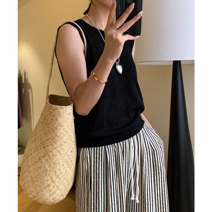 前後2WAYリブニット ノースリーブトップス レディース | SUNSHINE CLOSET | 詳細画像6 