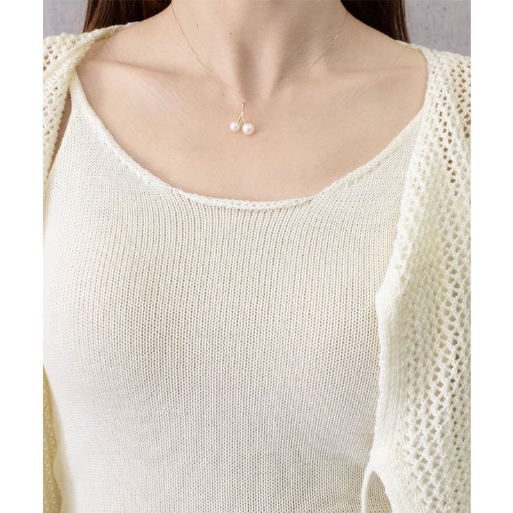 Uネックニットキャミ 透かし編みカーディガン 薄手ニットアンサンブル | SUNSHINE CLOSET | 詳細画像23 