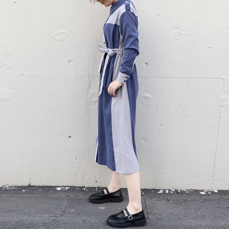 長袖 シャツワンピース Mサイズ シャツワンピース ロング レディース[品番：AGCW0004777