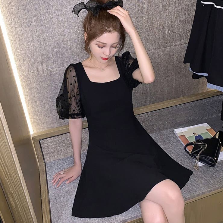 楽天市場】レース シースルー ワンピース ミニ セクシー 長袖