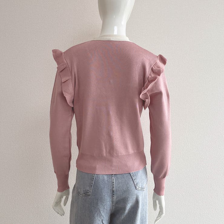 ボウタイニットトップス レディース 大人[品番：AGCW0003389