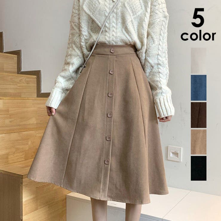 ミモレ丈スカート レディース 後ろウエストゴム[品番