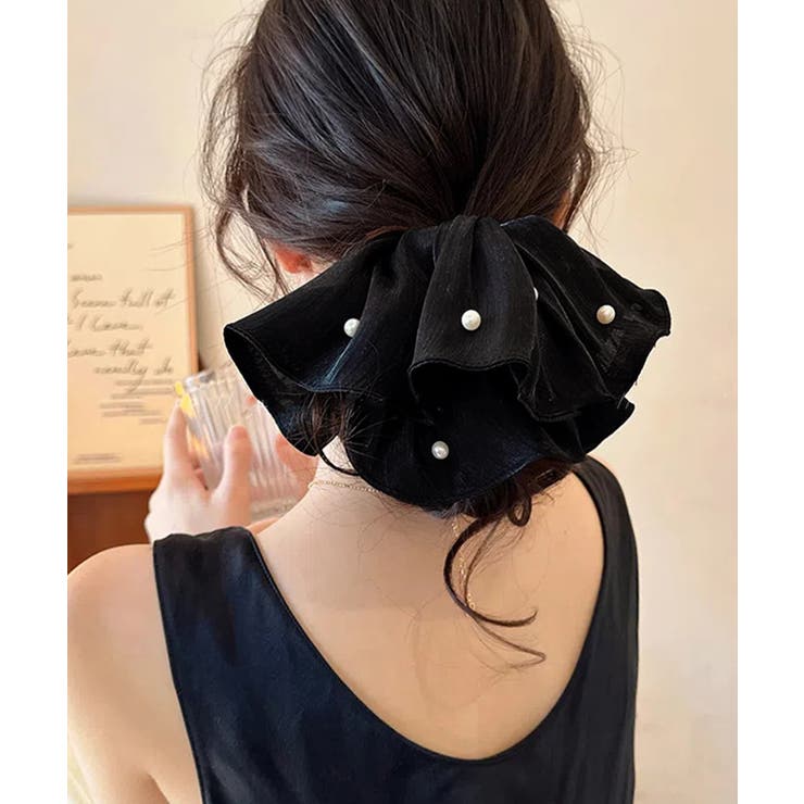 パール付きシュシュ 上品プリーツヘアゴム | SUNSHINE CLOSET | 詳細画像13 