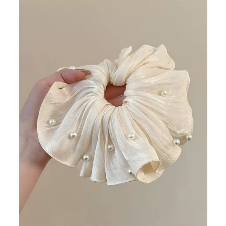 パール付きシュシュ 上品プリーツヘアゴム | SUNSHINE CLOSET | 詳細画像18 