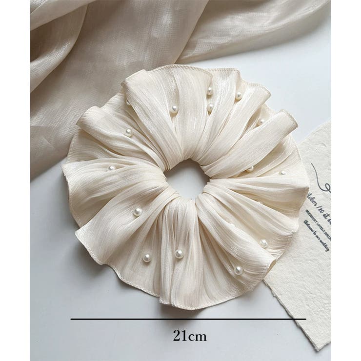 パール付きシュシュ 上品プリーツヘアゴム | SUNSHINE CLOSET | 詳細画像20 