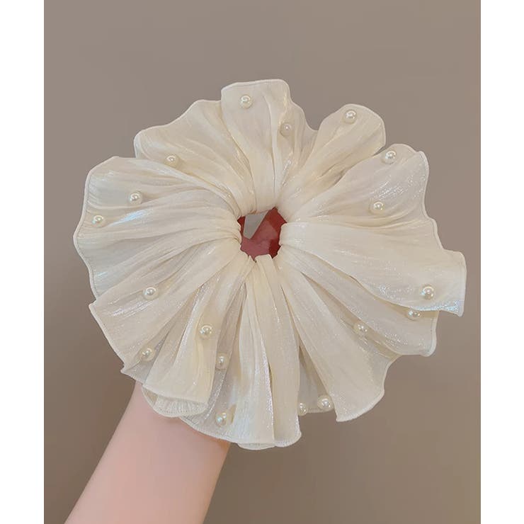 パール付きシュシュ 上品プリーツヘアゴム | SUNSHINE CLOSET | 詳細画像21 