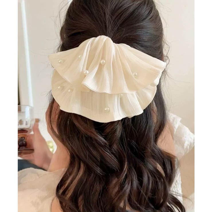 パール付きシュシュ 上品プリーツヘアゴム | SUNSHINE CLOSET | 詳細画像9 