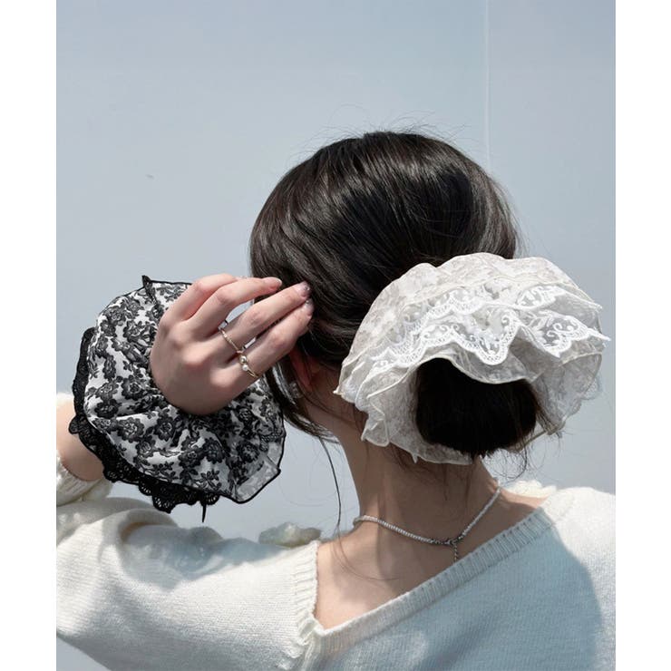 ボリュームレースシュシュ 大きめヘアゴム | SUNSHINE CLOSET | 詳細画像4 