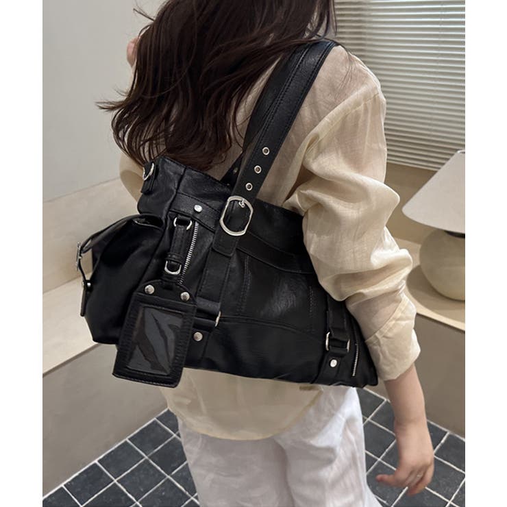 カードケース付きレトロボストンバッグ合成皮革トート鞄マルチポケットカバン 肩掛け… | SUNSHINE CLOSET | 詳細画像16 