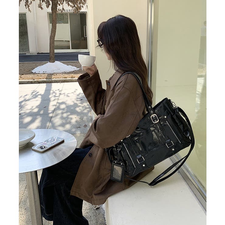 カードケース付きレトロボストンバッグ合成皮革トート鞄マルチポケットカバン 肩掛け… | SUNSHINE CLOSET | 詳細画像2 