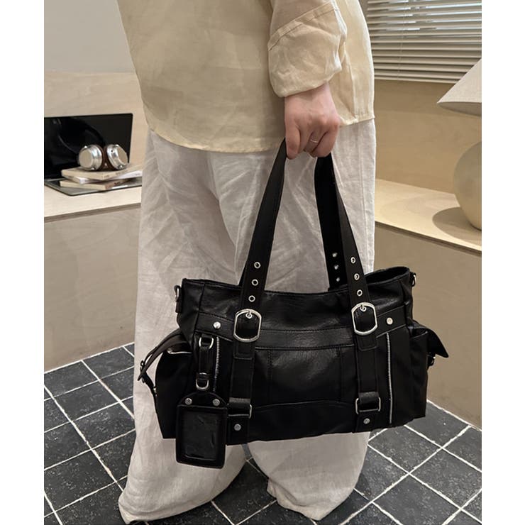 カードケース付きレトロボストンバッグ合成皮革トート鞄マルチポケットカバン 肩掛け… | SUNSHINE CLOSET | 詳細画像20 