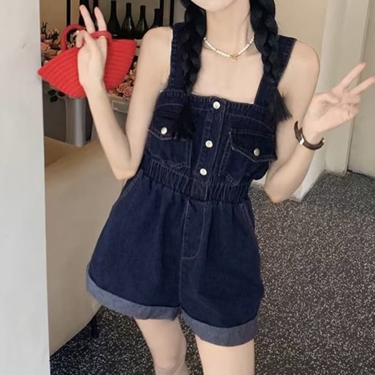 デニムサロペットショート丈オールインワン | SUNSHINE CLOSET | 詳細画像6 