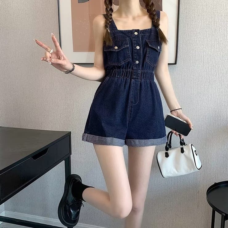 デニムサロペットショート丈オールインワン | SUNSHINE CLOSET | 詳細画像7 