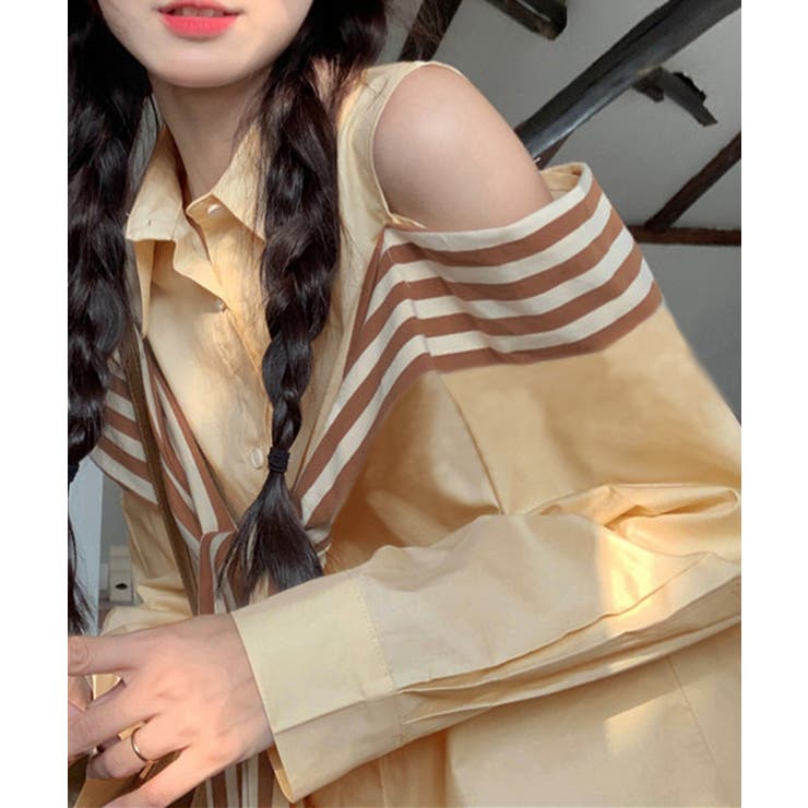 オフショルダーシャツ肩掛け付きシャツ春夏 | SUNSHINE CLOSET | 詳細画像11 