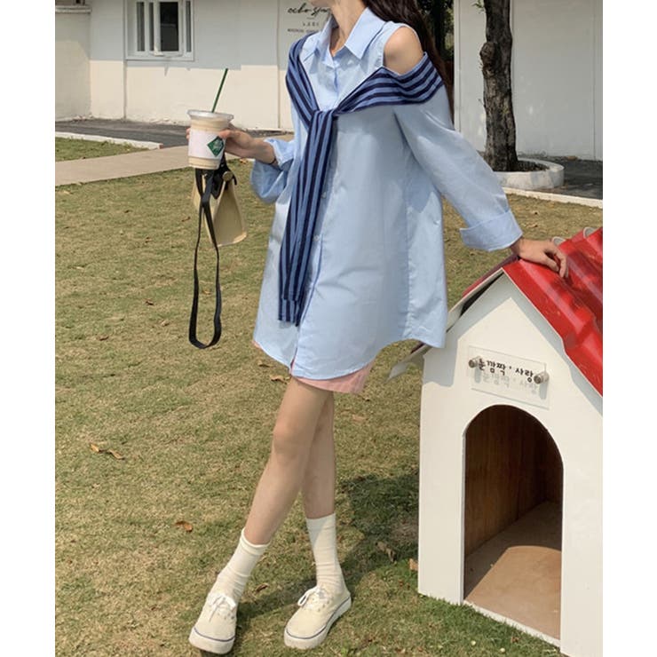 オフショルダーシャツ肩掛け付きシャツ春夏 | SUNSHINE CLOSET | 詳細画像4 